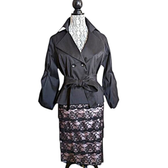 NWT Stunning Samuel Dong Blouse with Ruched Sleeves Size L. - Picture 5 of 5